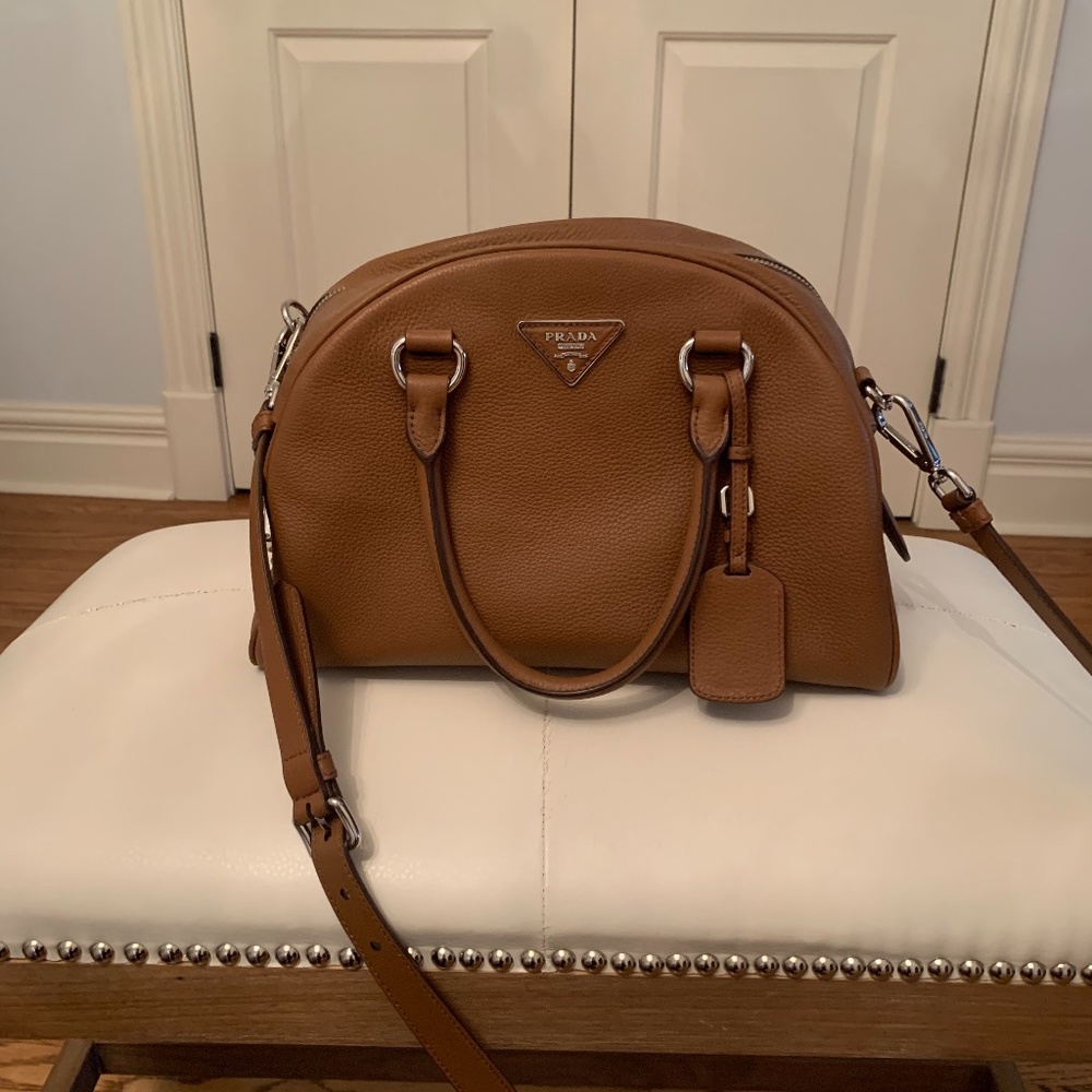 Prada brown leather handbag
